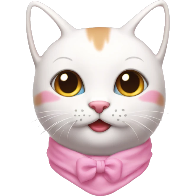 kawaii cat pink emoji