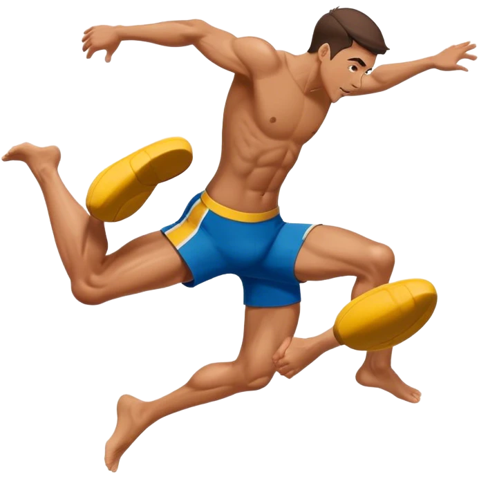 male athlete knee in air jumping emoji