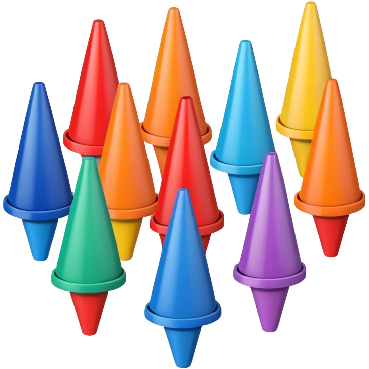 colorful Cone markers
 emoji