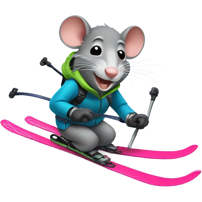 Rat skiing  emoji