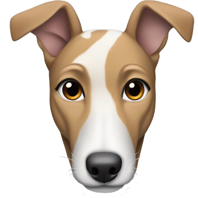 fawn tiger greyhound with gray and white face emoji