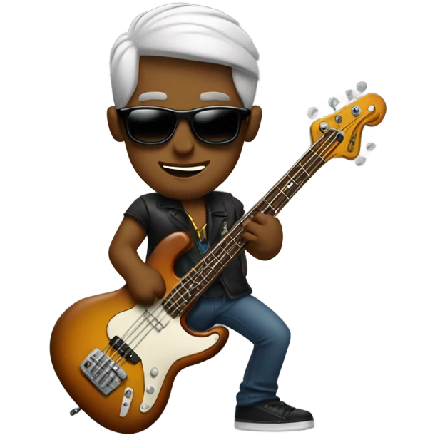 Joe dart playing bass with sunglasses emoji