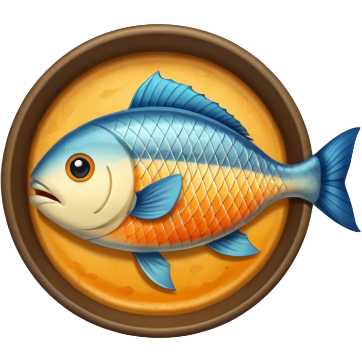 fish dish baked  emoji