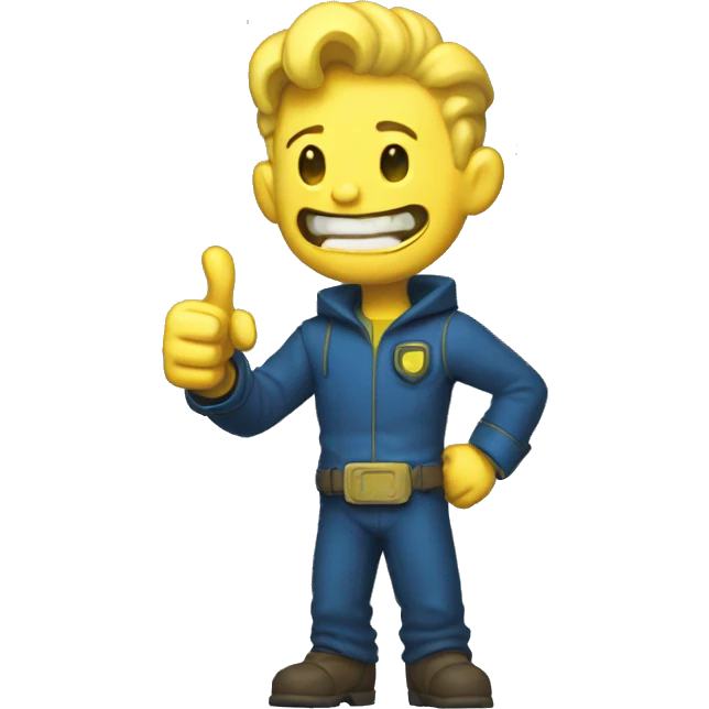 Vault boy ghoul cute thumbs up emoji