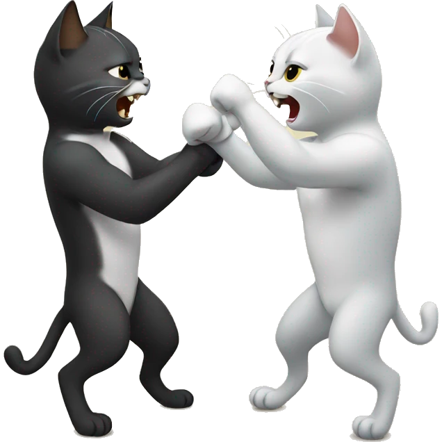 cats fighting emoji
