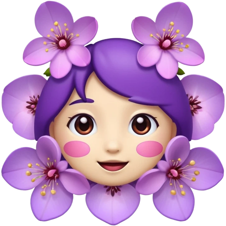 purple emoji - cherry blossoms emoji