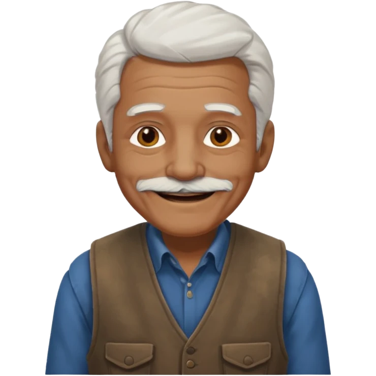 white hair old man brown suşt emoji