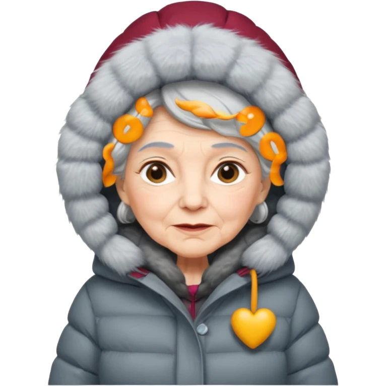 old woman in puffy winter coat











 emoji