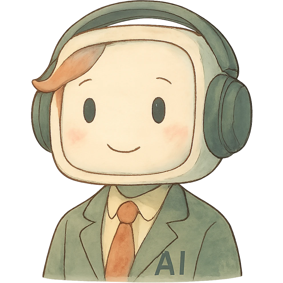 ghibli style AI agent with soft colors and gentle expression emoji