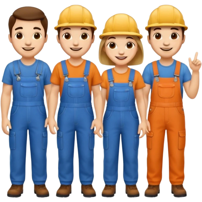 characters wearing work overalls  emoji