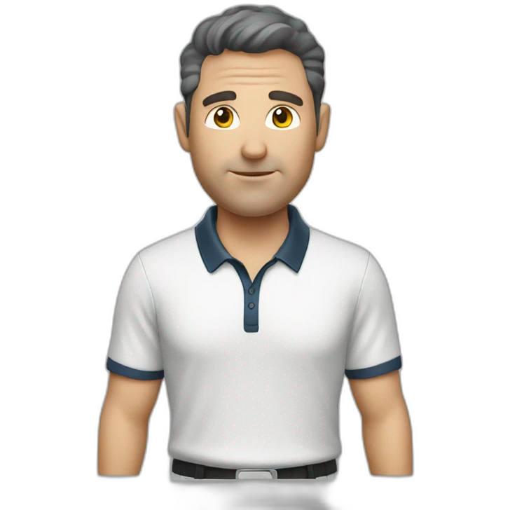 white middle aged golfer with dark hair emoji