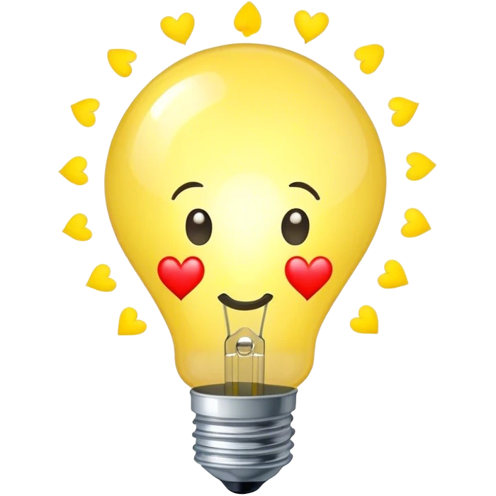 a yellowish lightbulb with hearts   emoji
