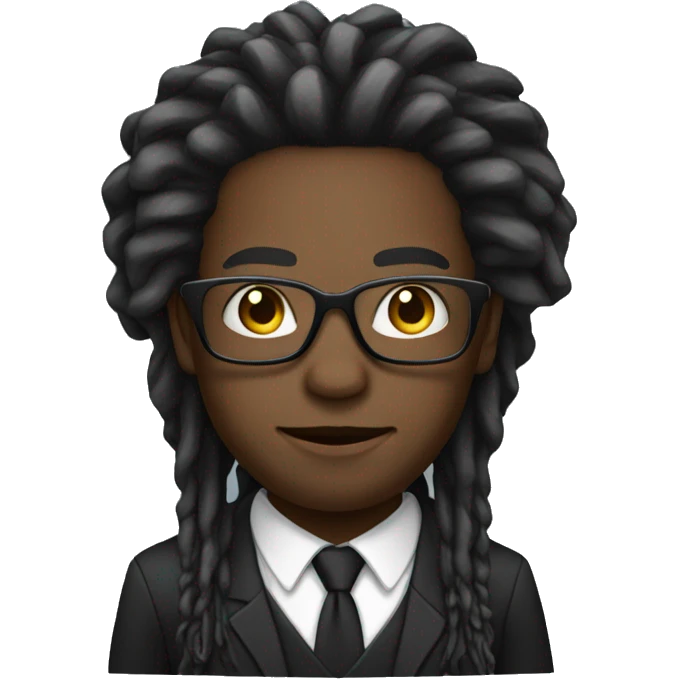 black male with suit with long dreadlocks with glasses emoji