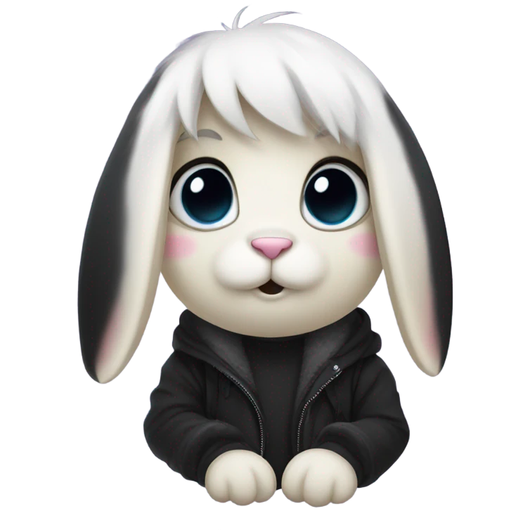 emo bunny with side bang emoji