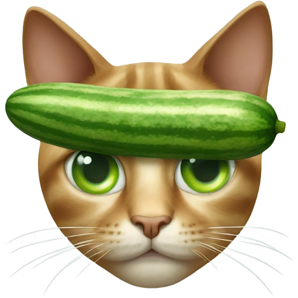 Cat with cucumbers on his eyes emoji