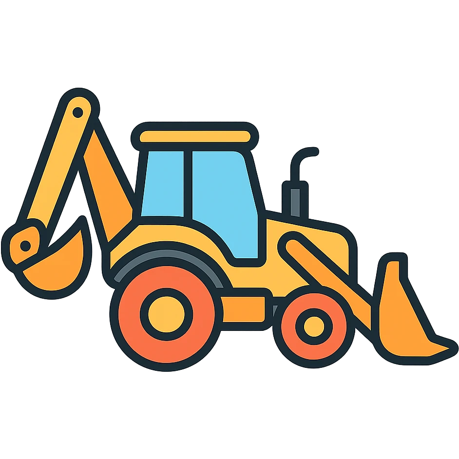 color outline icon of a backhoe loader emoji