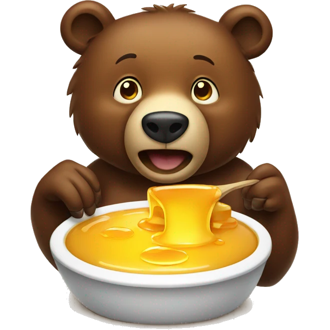 Brown bear eat honey  emoji