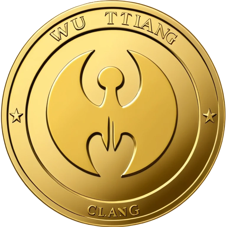 Wu-Tang Clan logo on a gold coin emoji