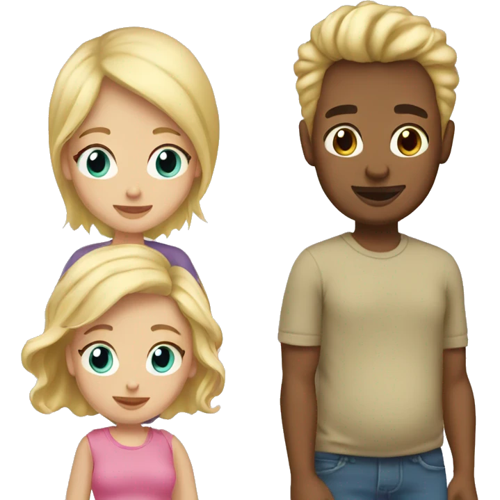 blonde-dad, blonde-haired-pregnant-mother, blond-haired-sister emoji