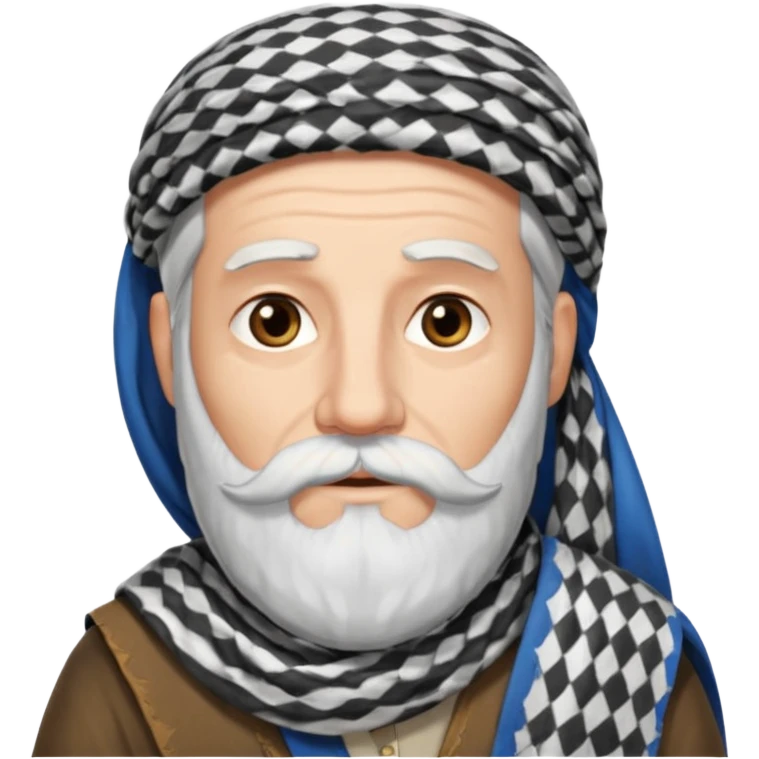abraham from the bible, long white beard, with keffiyeh emoji