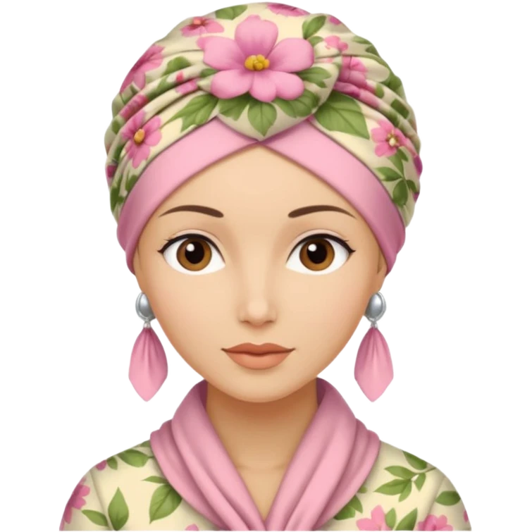 Mujer con turbante oncologico  emoji