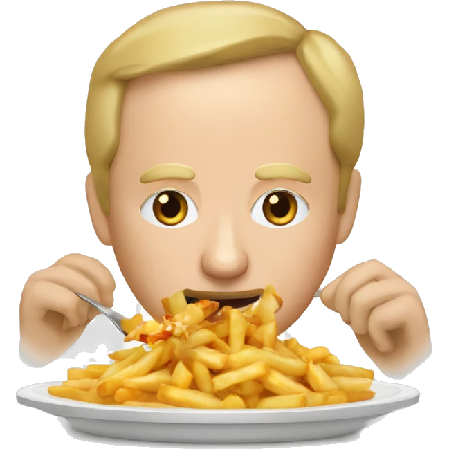 Vladimir Poutine qui mange une poutine  emoji