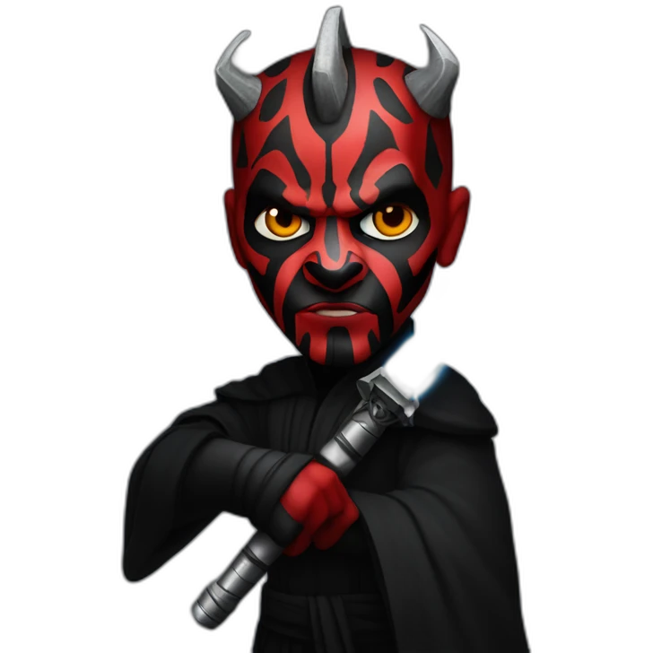Darth Maul full body with lughtsaber emoji