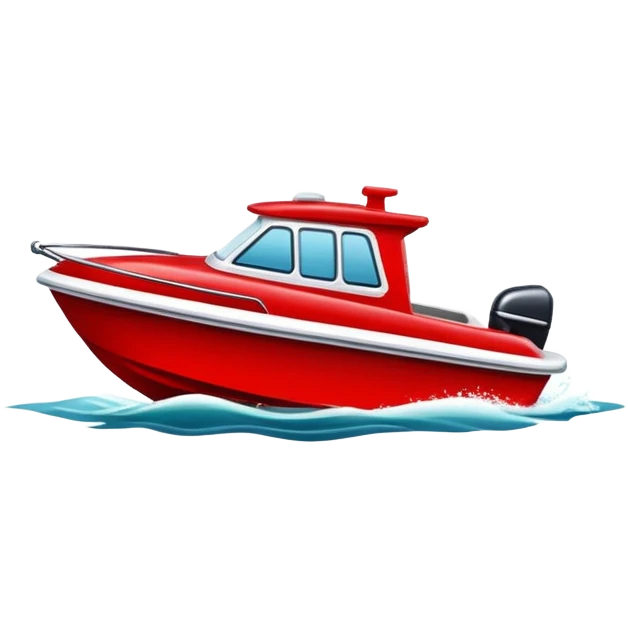 Small red motorboat emoji