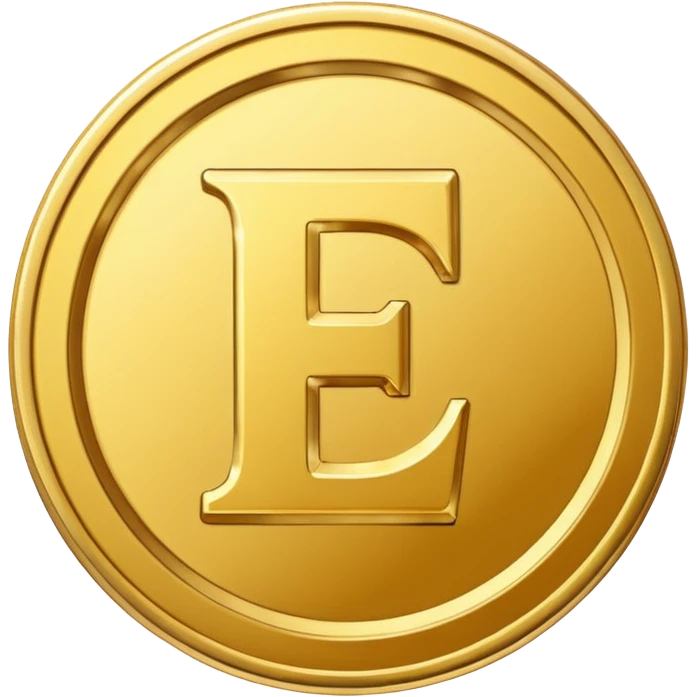 gold coin with letter E emoji