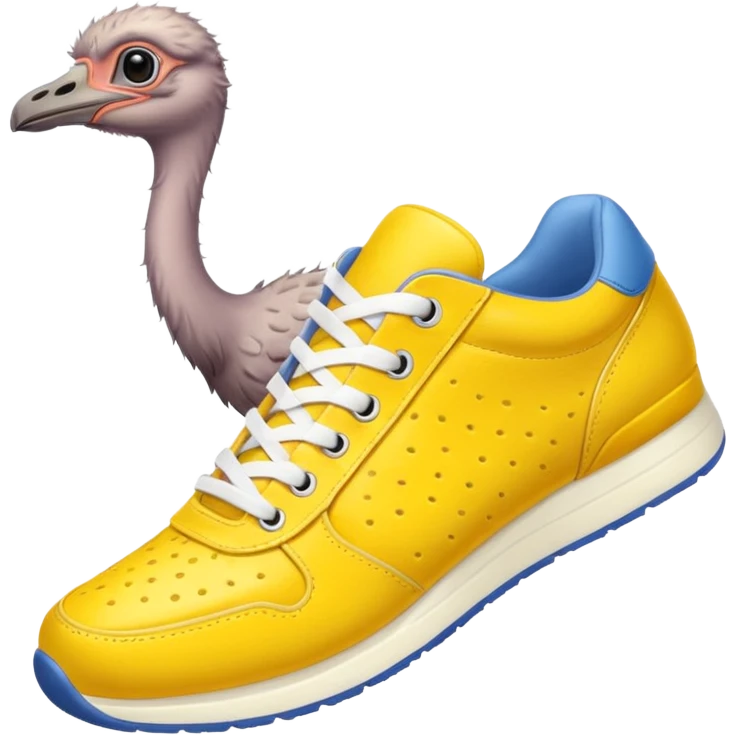  ostrich-in-yellow sneakers emoji