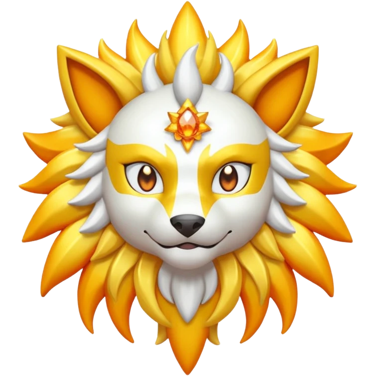 Pokemon legendary oragen and yellow solgaleo emoji
