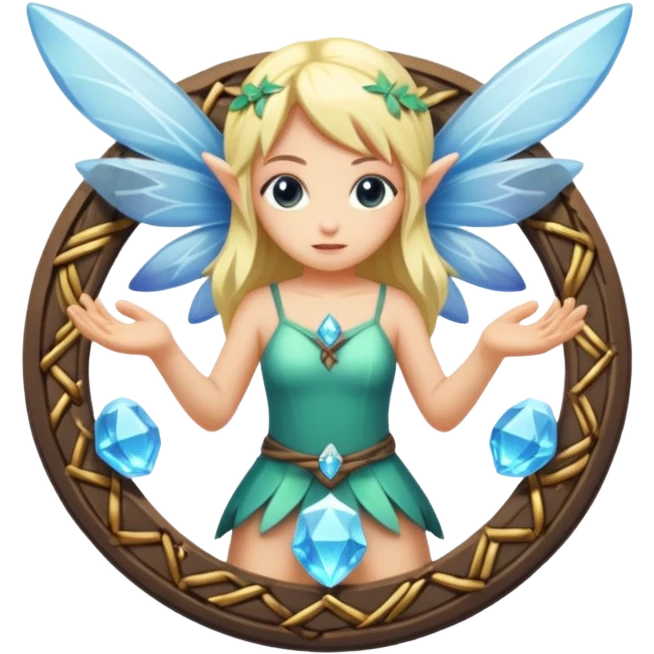 crystal fairy character breaking small rune circle emoji