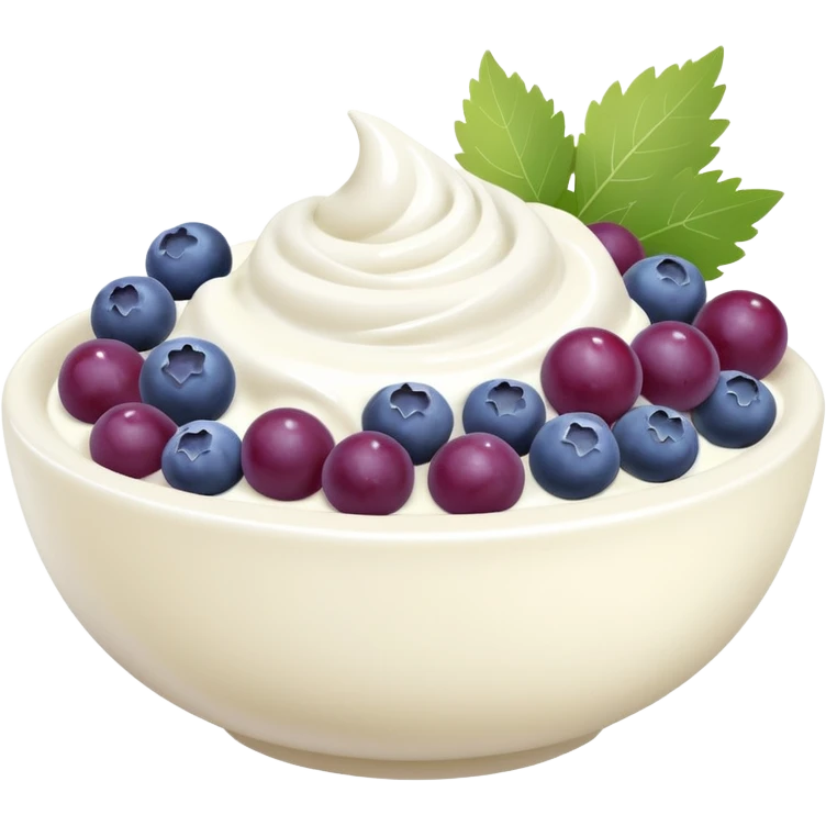 yoghurt bowl with grapes and blueberries emoji