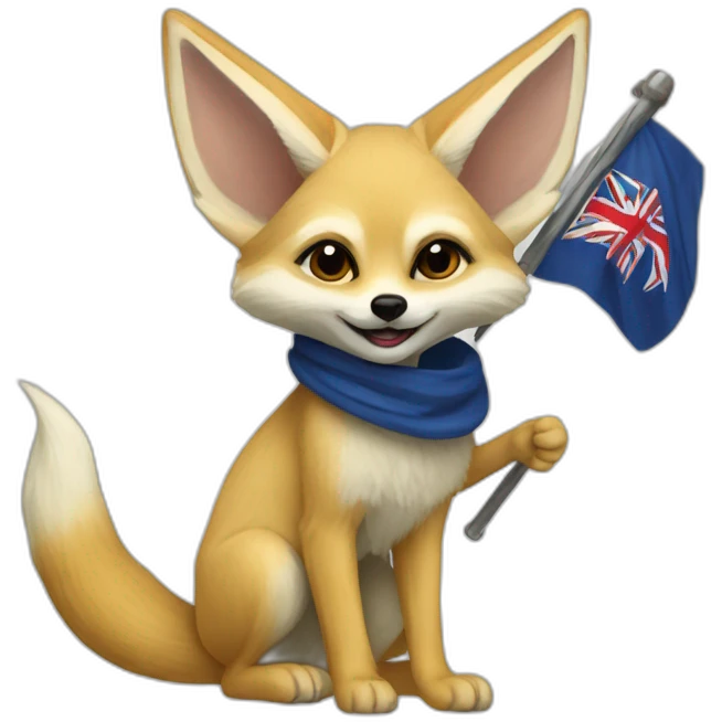 Fennec avec un drapeau algérien  emoji