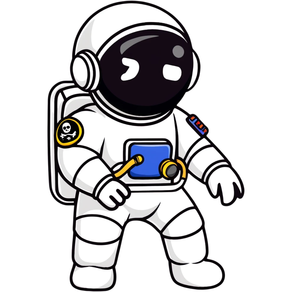 astronaut in space suit with black pirate eyepatch emoji