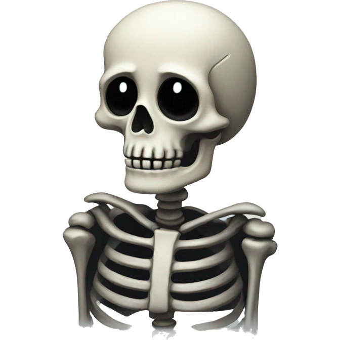 a sad skeleton emoji