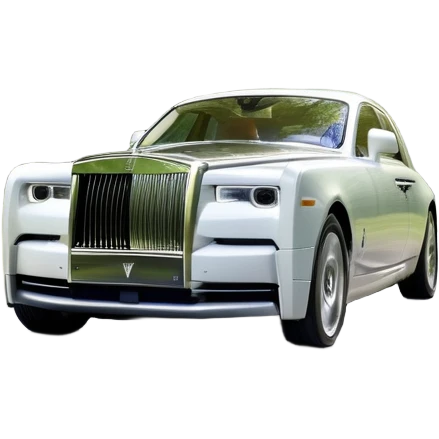 Rolls-Royce Phantom (2022) – cinematic-realistic Rolls-Royce Phantom, its polished silver frame glistening under the sun as it glides down a winding, tree-lined road. The iconic Spirit of Ecstasy hood ornament stands proudly, the V12 engine hums silently as the car cuts through the serene countryside, embodying elegance and power. emoji