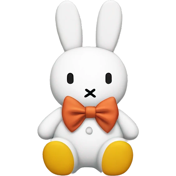 Miffy wearing a bow emoji