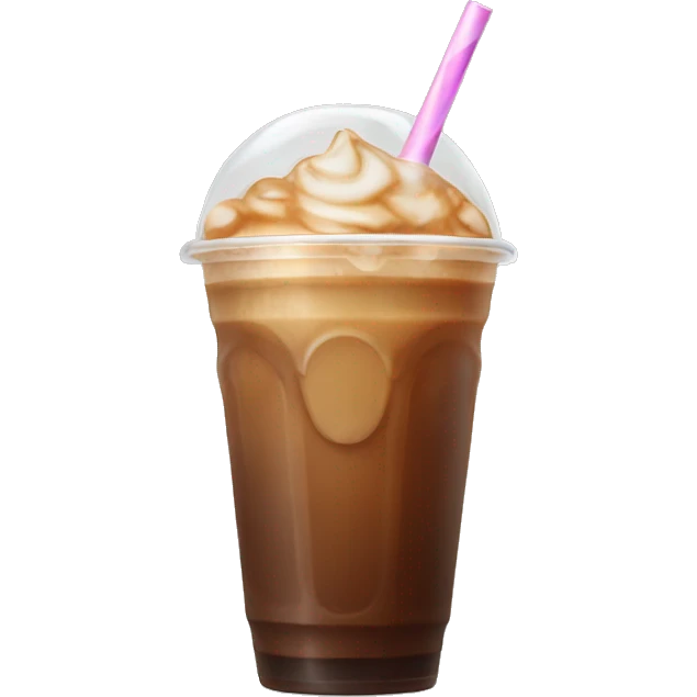 Iced coffee with bow around straw emoji