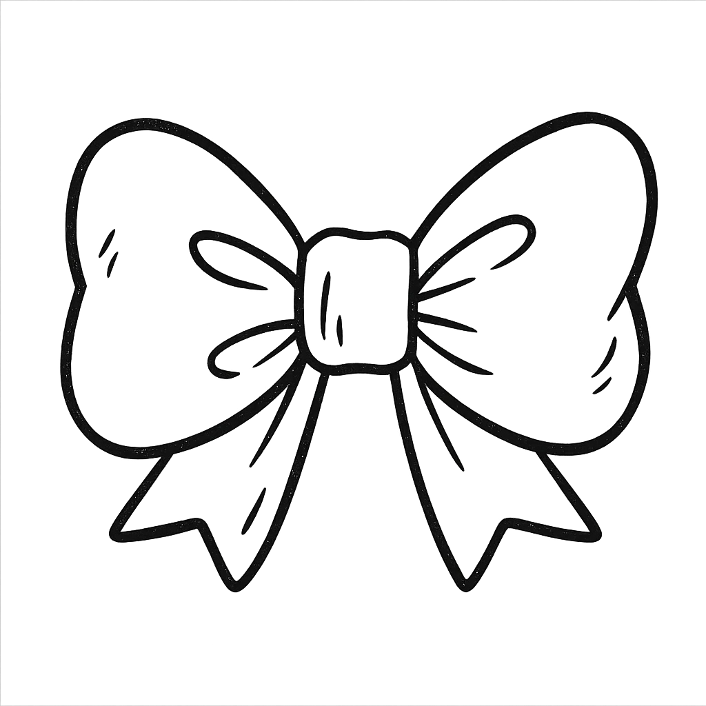 cute pink bow tie hand drawn outline style, black and white, no color emoji