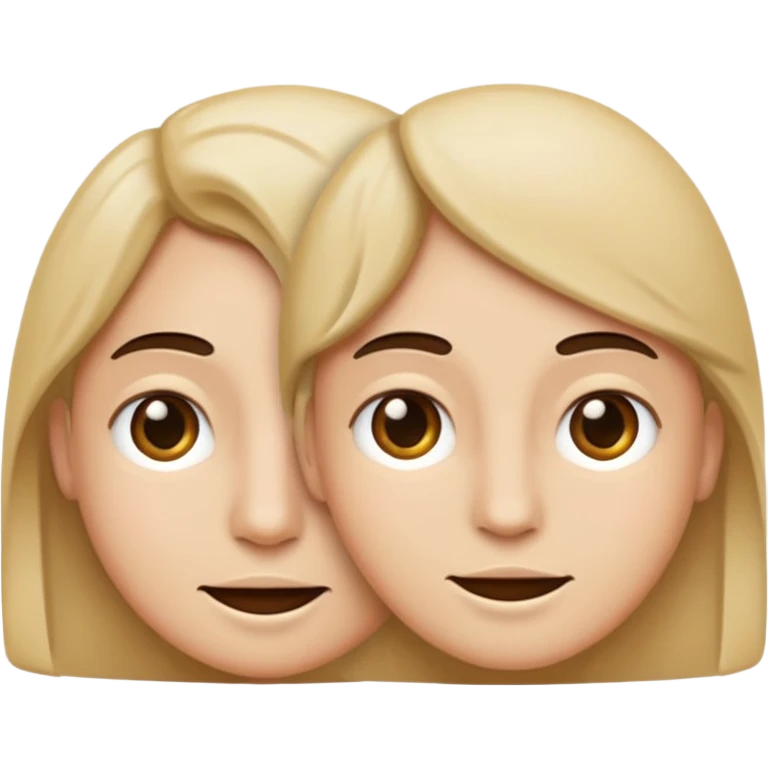 two emojis overlapping not smiling- no red cheeks emoji