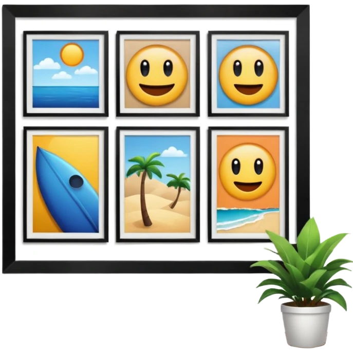 a girly multiple framed photos emoji