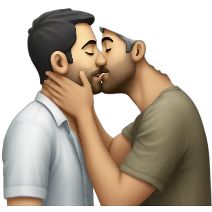 Israeli man kiss Palestinian man emoji