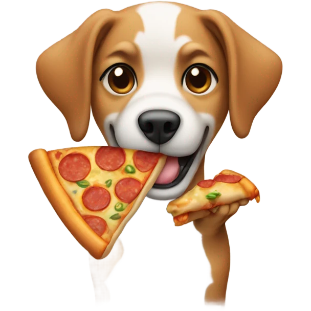 Dog holding pizza emoji