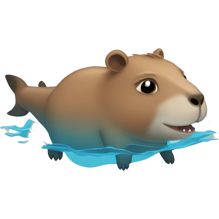 capybara and shark swimming  emoji