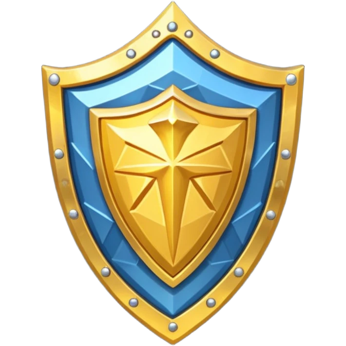 fantasy magic golden shield low poly emoji