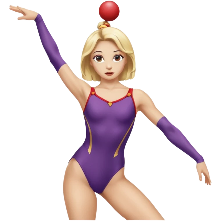 a blonde female circus performer training for an aerial act emoji