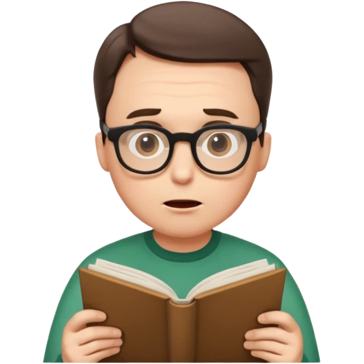 эмоджи  Шелдон (Теория большог взрыва) читает сценарий и удивляется emoji