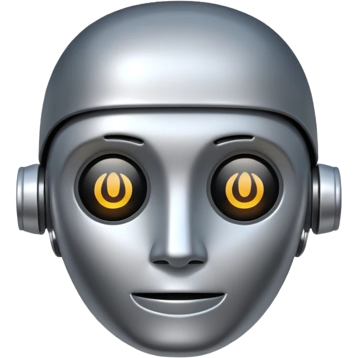 A robot shaped emoji for labeling AI generated content as AI generated. In place of the face, there should be the text A.I. emoji