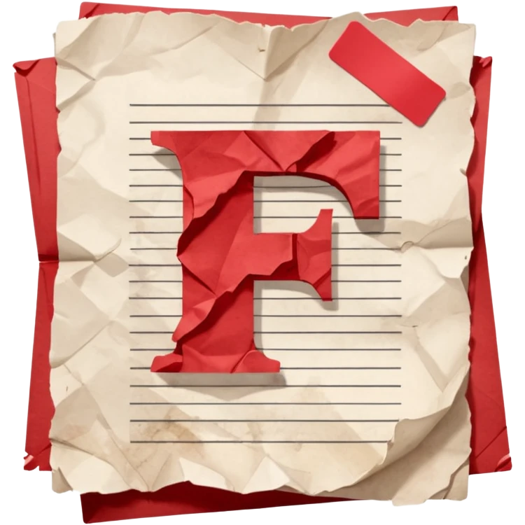 A report card showing that the student is failing the class with a large red letter F on it emoji